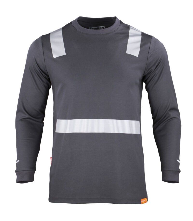 POLERA HIBRIDA CON CINTA REFLECTIVA MANGA LARGA HOMBRE