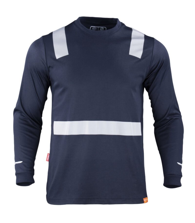 POLERA HIBRIDA CON CINTA REFLECTIVA MANGA LARGA HOMBRE