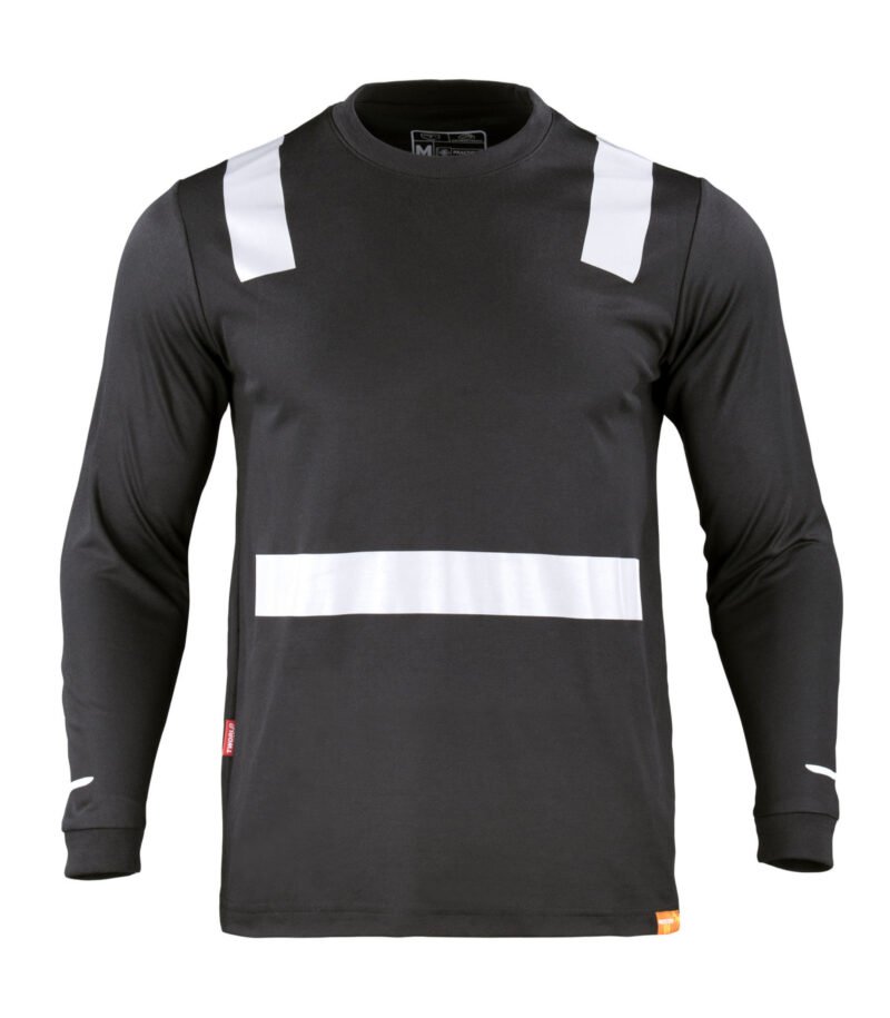 POLERA HIBRIDA CON CINTA REFLECTIVA MANGA LARGA HOMBRE