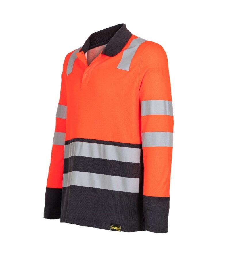 POLERA POLO HIBRIDA HI-VIS BI COLOR MANGA LARGA HOMBRE