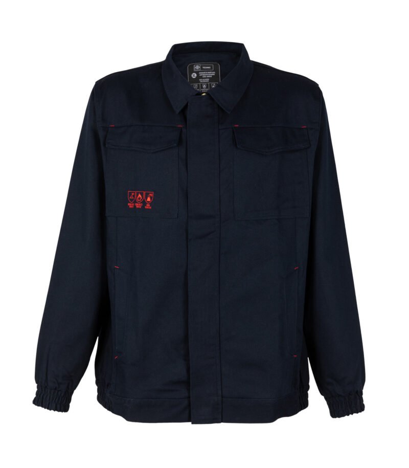 CHAQUETA IGNÍFUGA ANTIÁCIDA 100% ALGODÓN MANGA LARGA HOMBRE